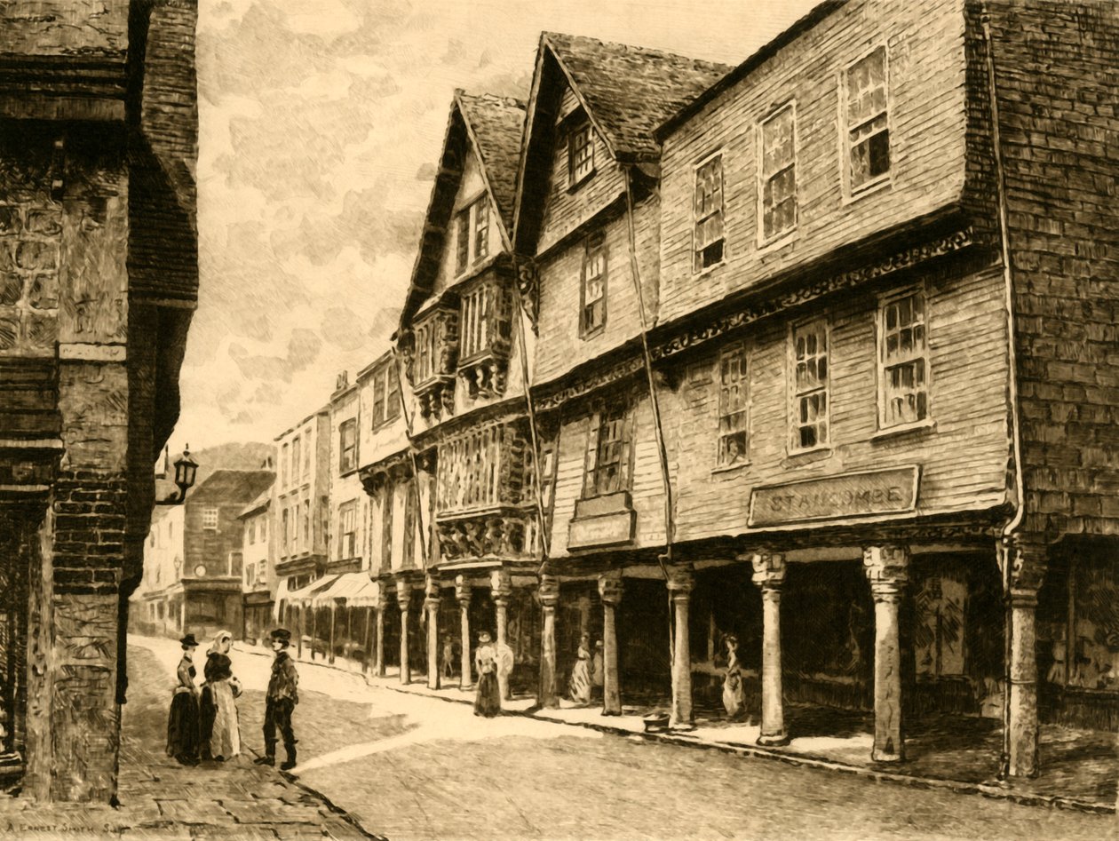 O Butterwalk, Dartmouth, 1898. de Unbekannt