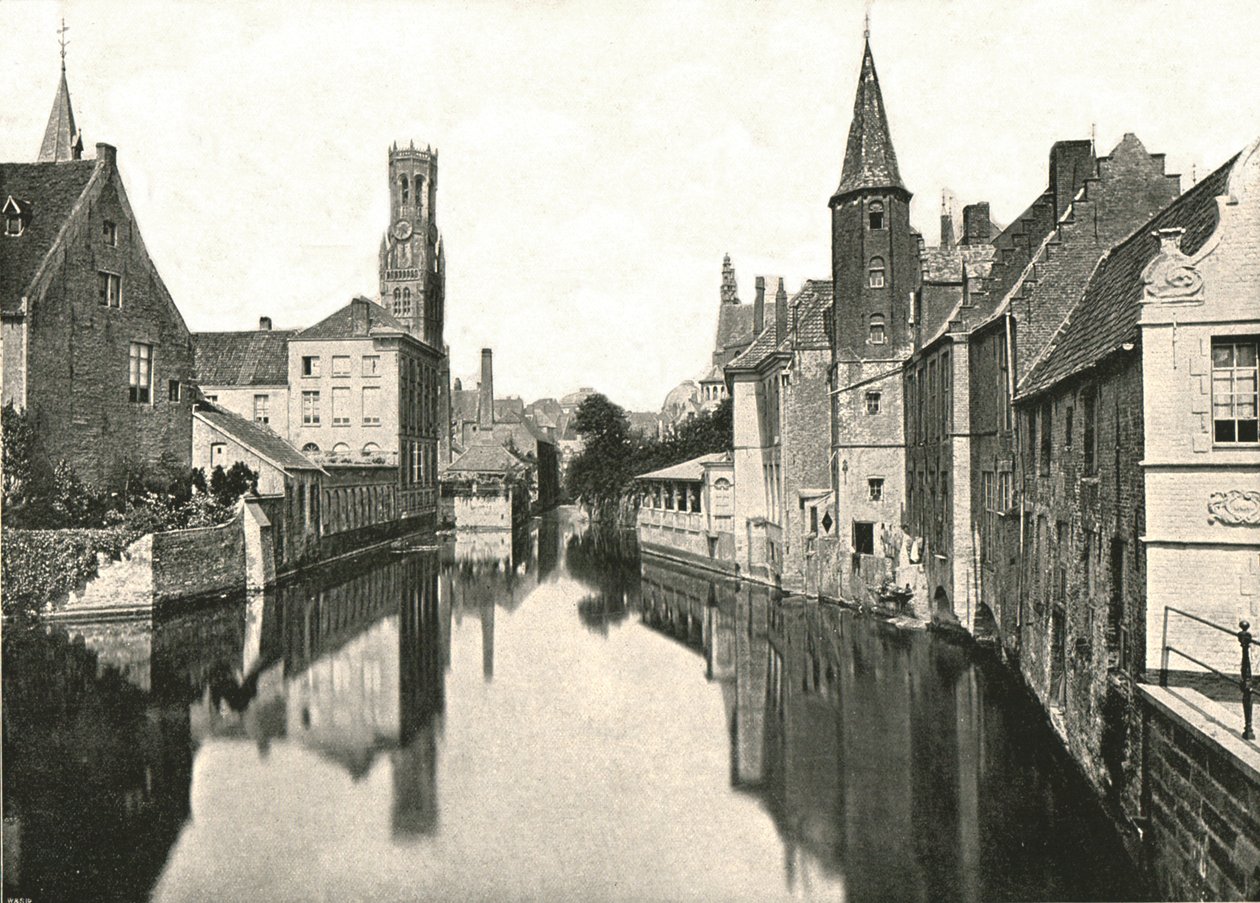 O Canal, Bruges, Bélgica, 1895. de Unbekannt