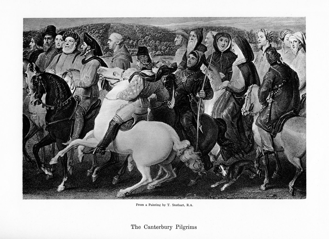 Os peregrinos de Canterbury, século XIX de Unbekannt