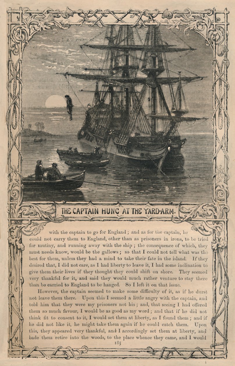 O capitão pendurado no quintal-braço, c1870 de Unbekannt