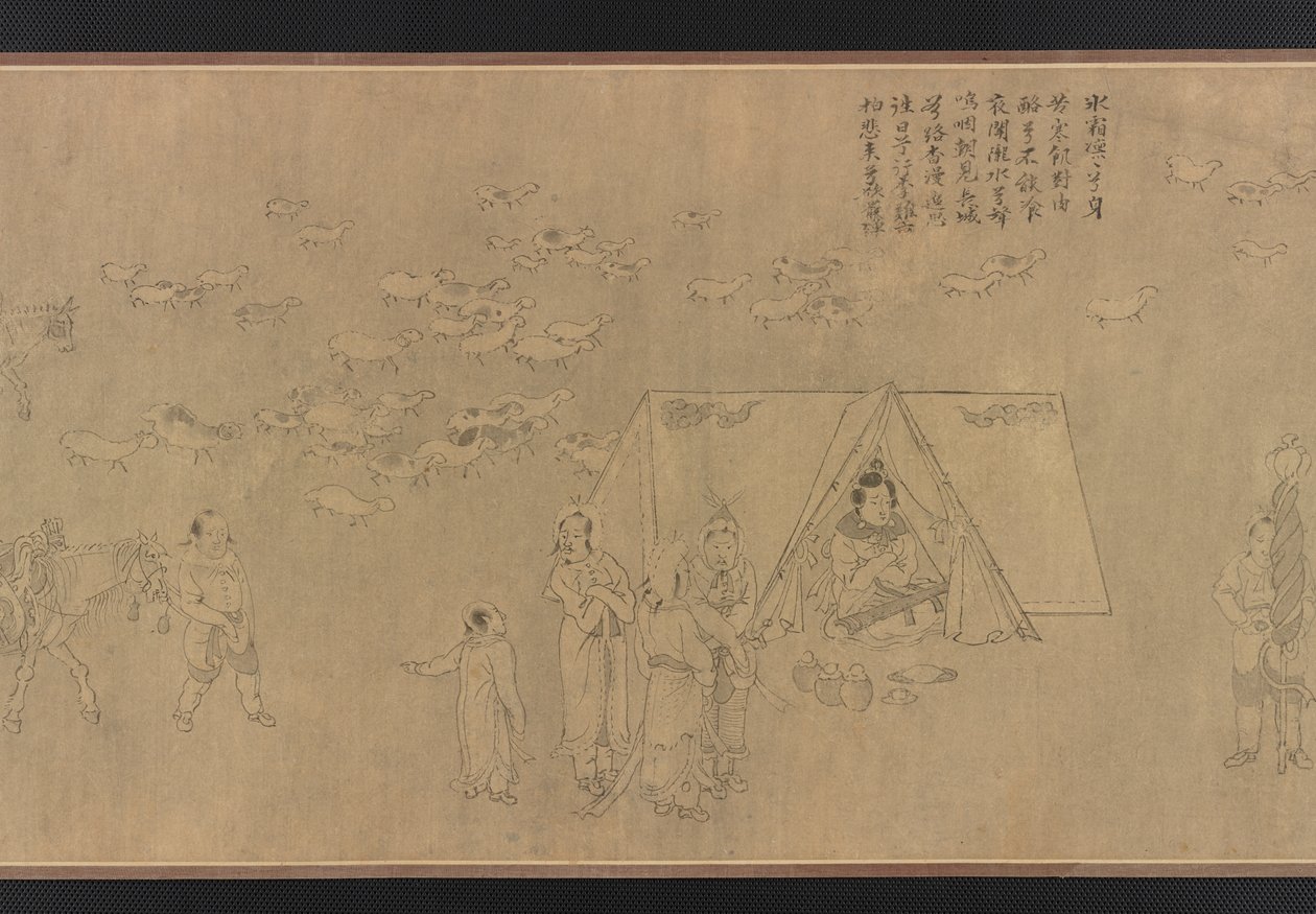O cativeiro de Cai Wenji, dinastia Ming, séculos XIV-XV. de Unbekannt