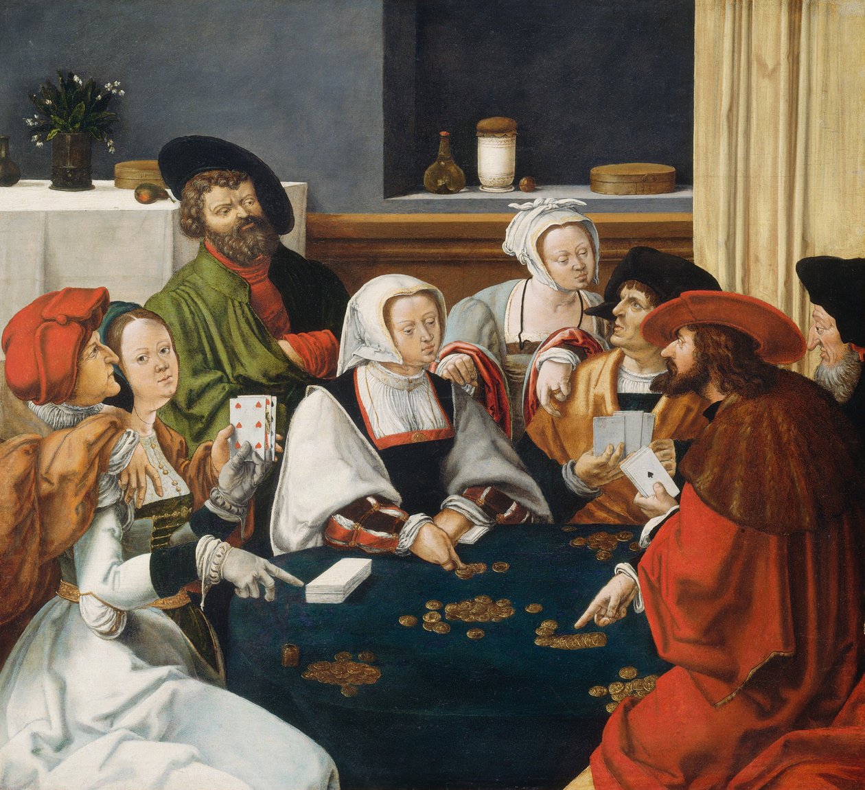 Os jogadores de cartas, provavelmente c. 15501599. de Unbekannt