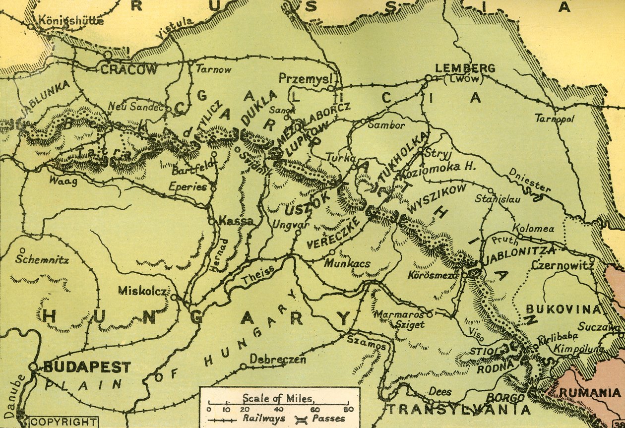 Os passes dos Cárpatos, 1919. de Unbekannt