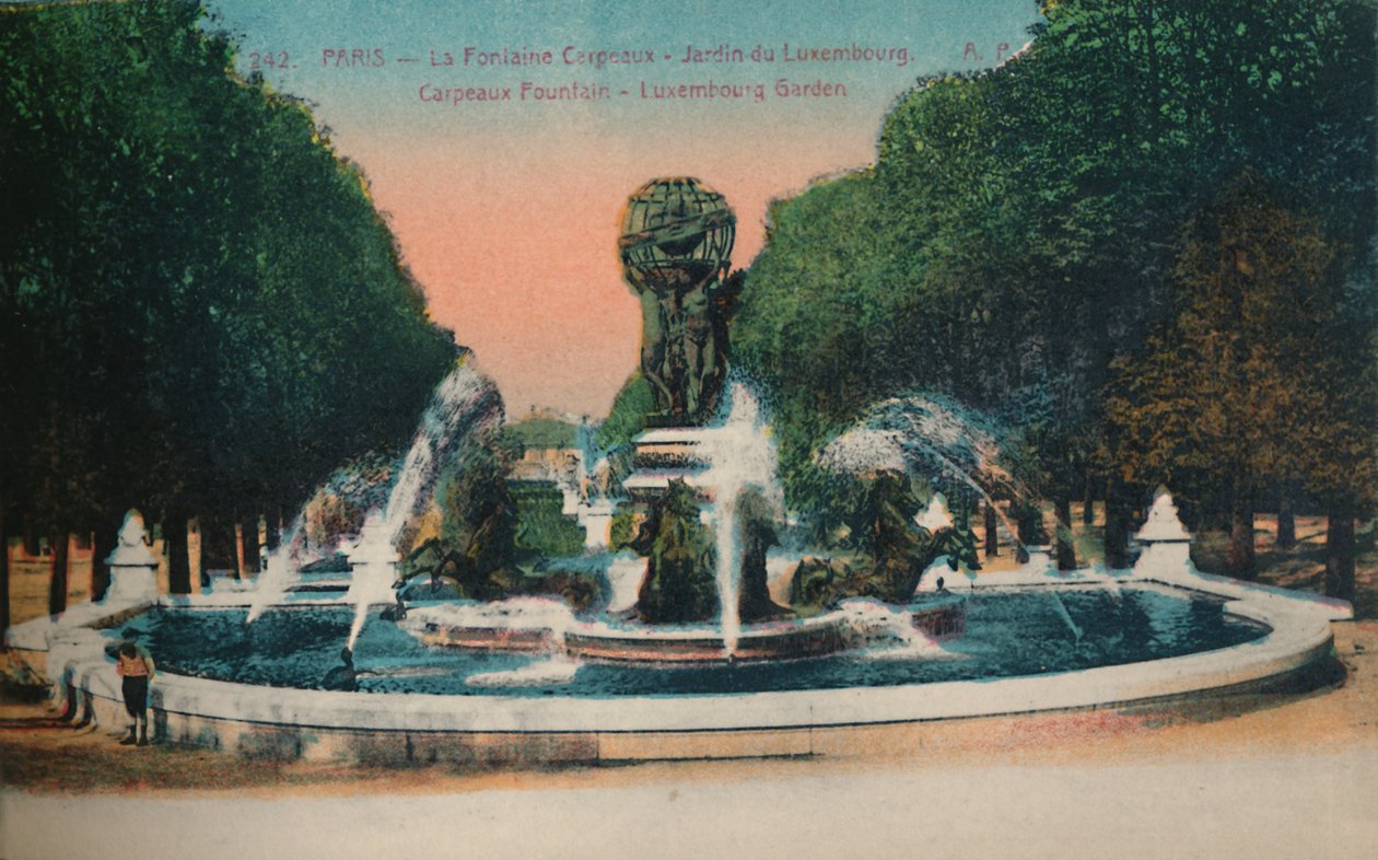 A fonte de Carpeaux - jardins de Luxemburgo, Paris, c1920 de Unbekannt