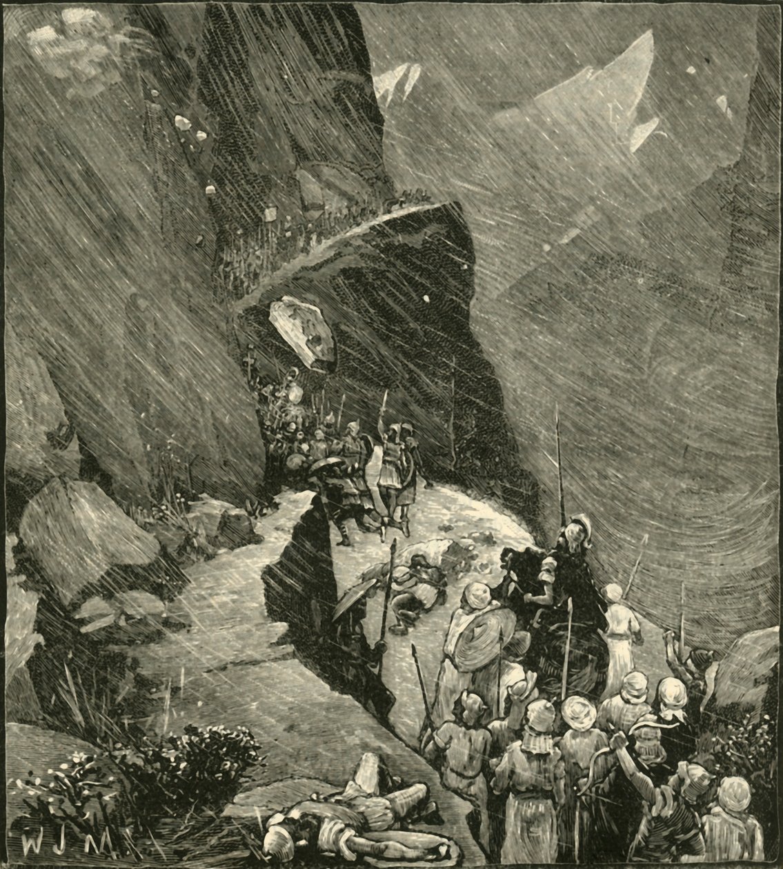 Os cartagineses que cruzam os Alpes, 1890. de Unbekannt