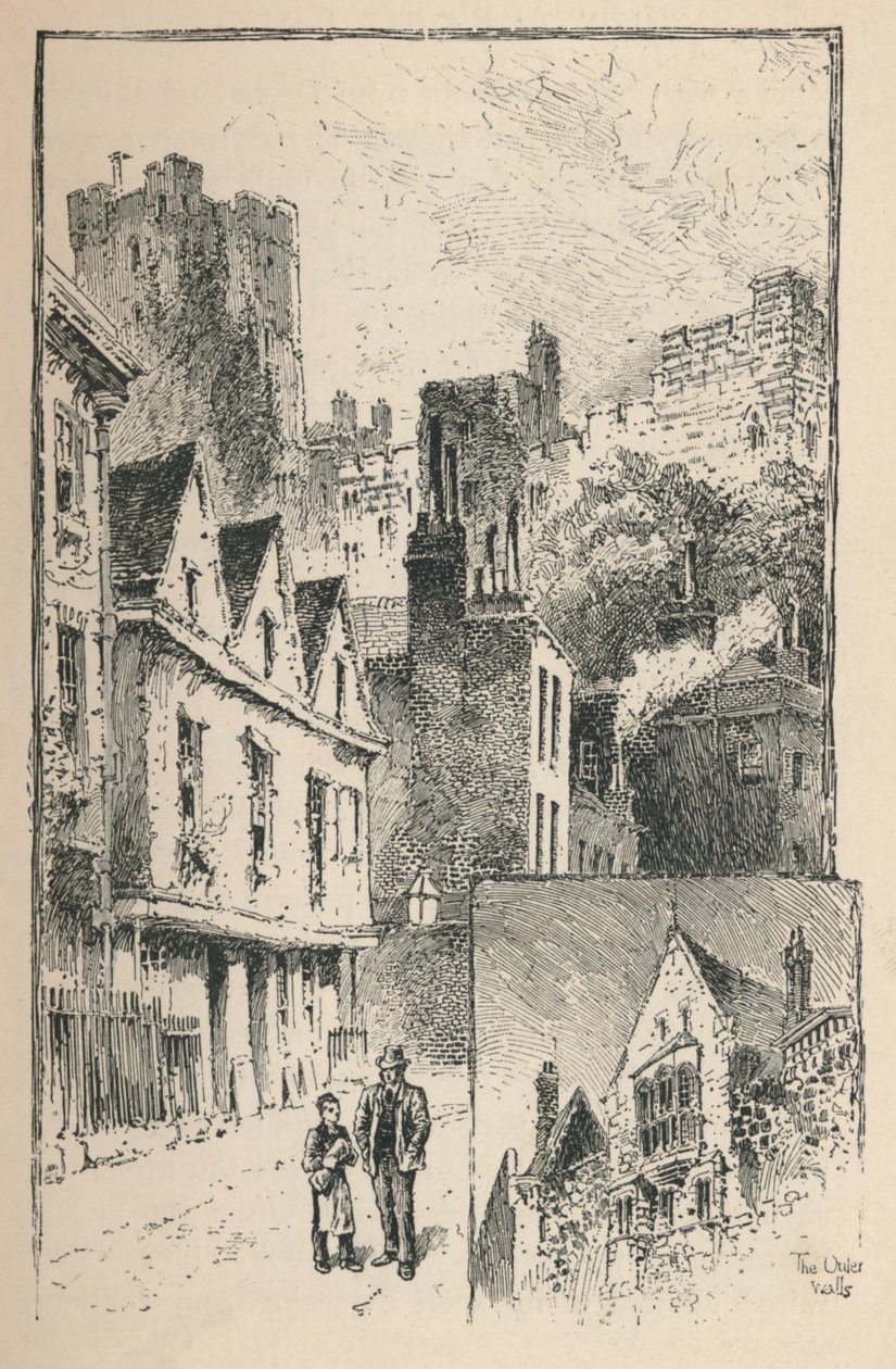 O castelo da rua Tamisa. Um pouco das paredes exteriores, 1895 de Unbekannt