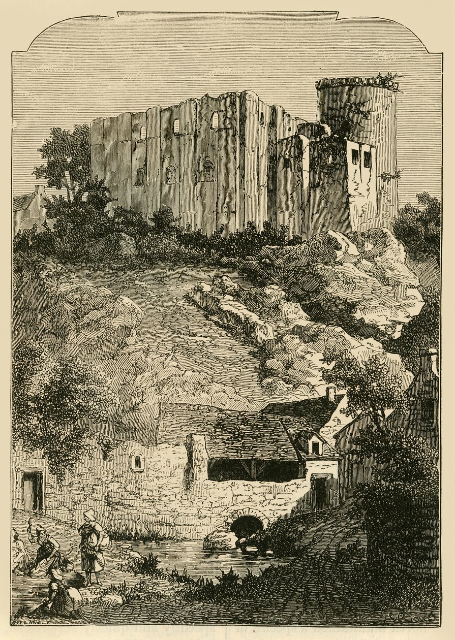 O Castelo de Falaise e a Fonte de Arlette, 1890. de Unbekannt