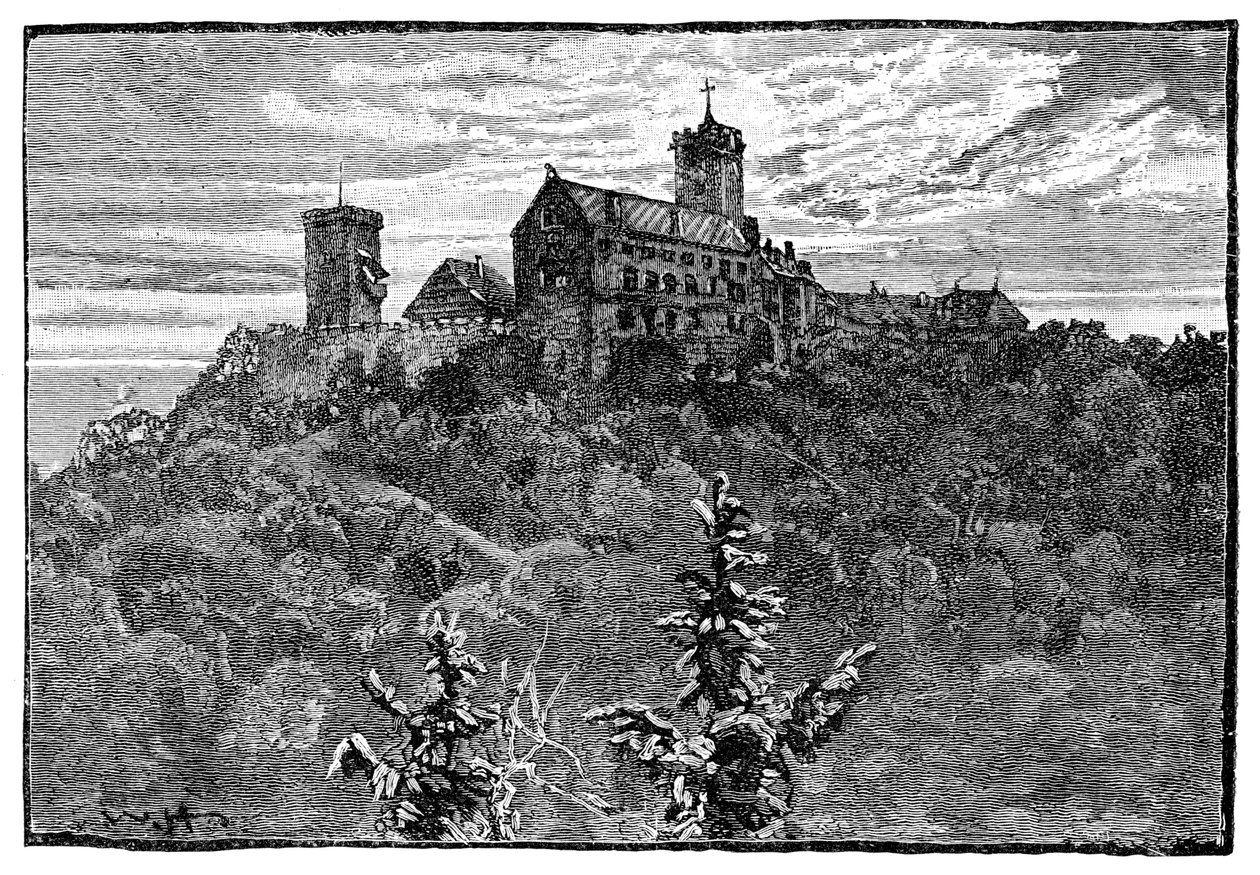 O Castelo de Wartburg, 1900 de Unbekannt