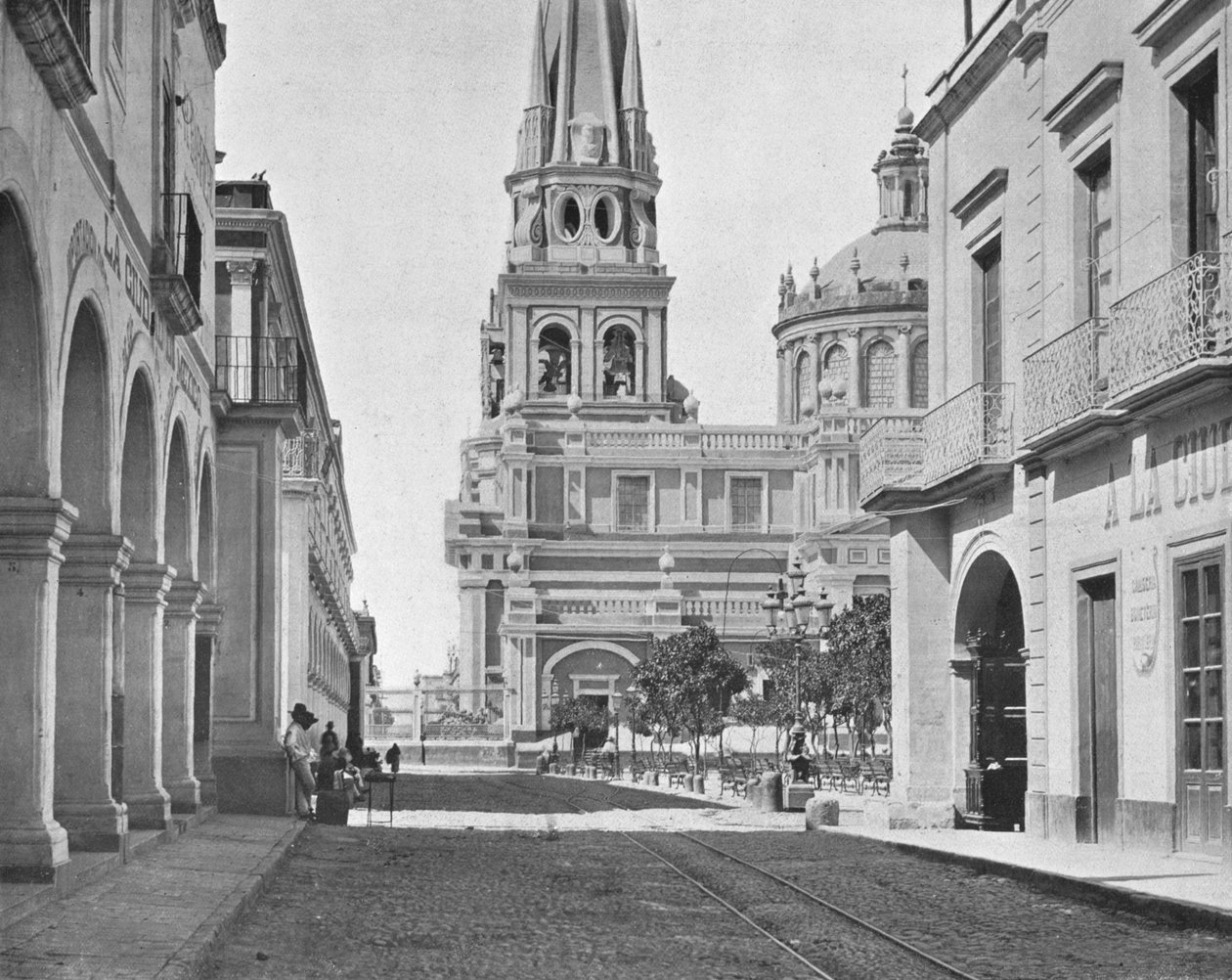 A catedral em Guadalajara, México, c1900. de Unbekannt