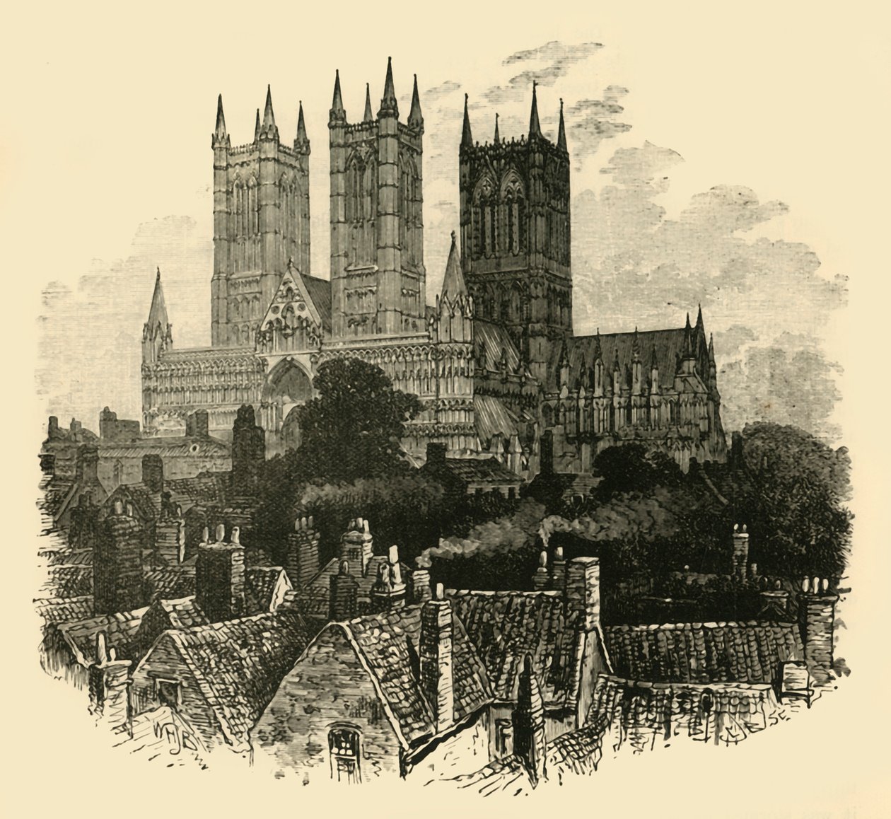 A catedral, do sudoeste, 1898. de Unbekannt