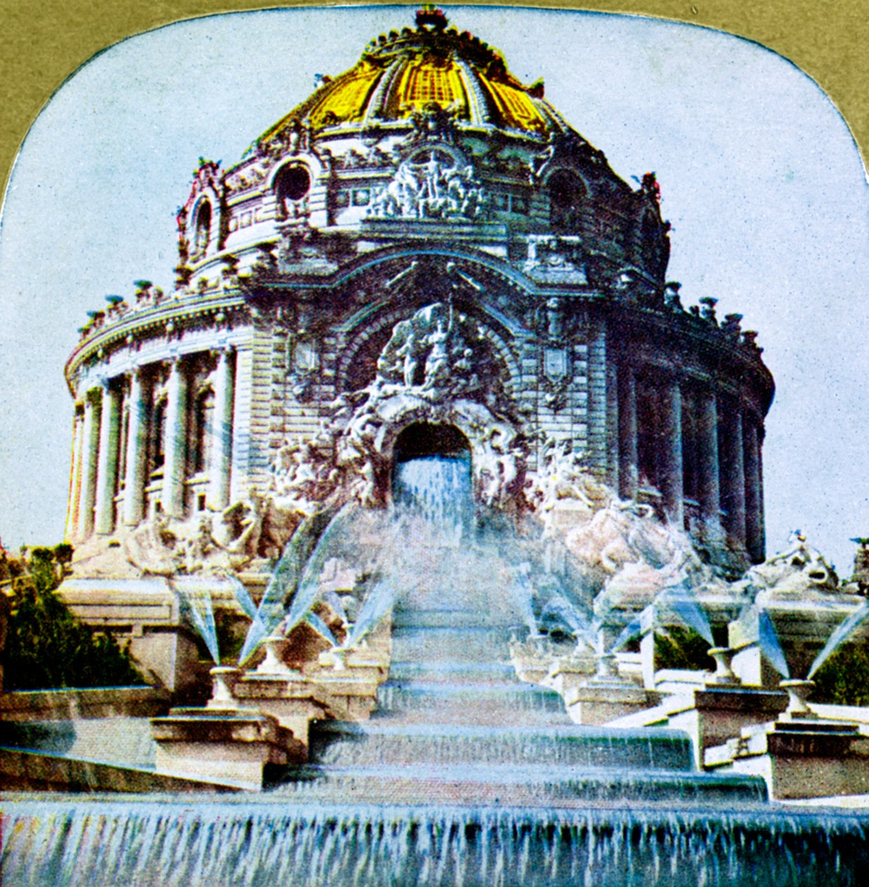A cascata central da feira mundial, St Louis, Missouri. EUA, 1904 de Unbekannt
