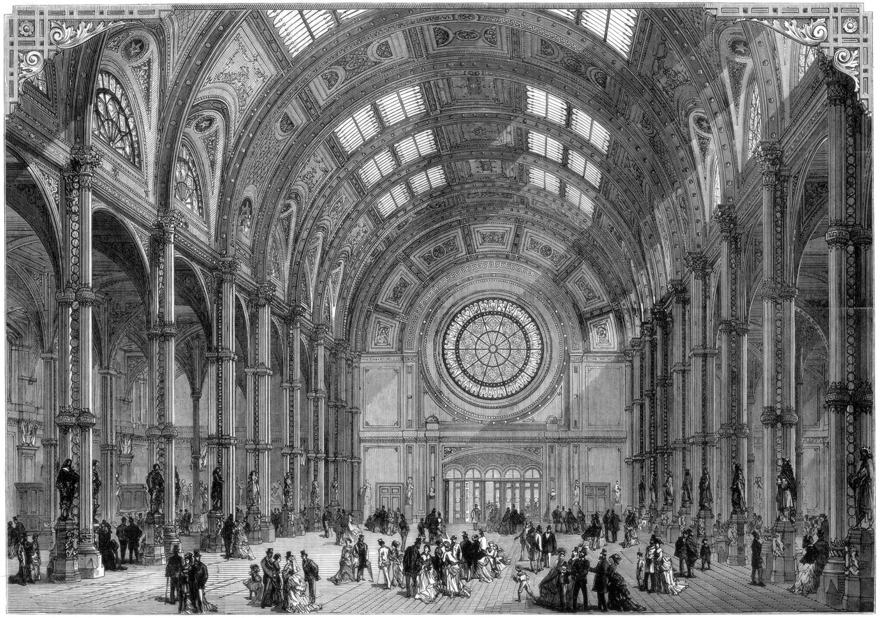 O salão central, Alexandra Palace, Londres, 1875 de Unbekannt