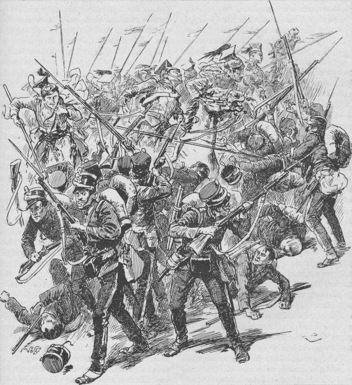 A carga dos lanceiros austríacos, 1902 de Unbekannt