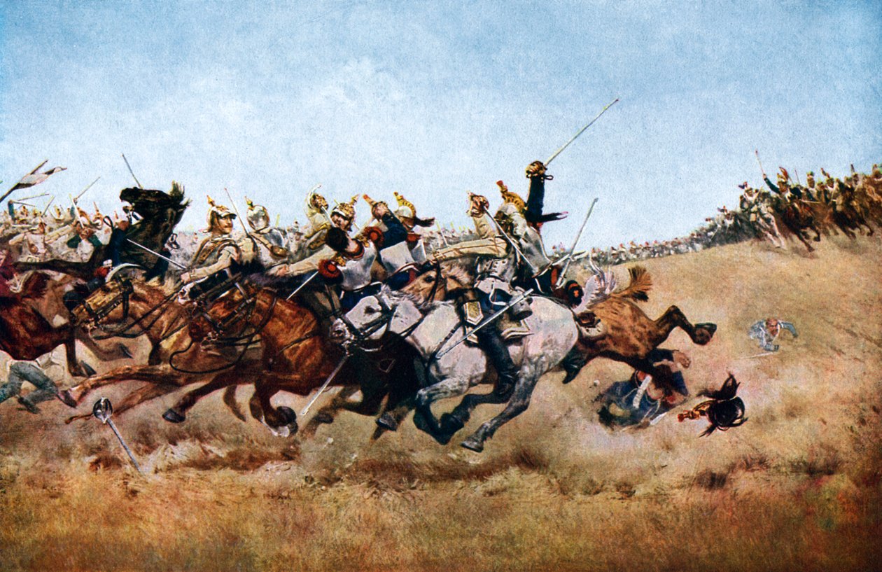 A carga dos Cuirassiers em Rezonville, 1870, c1920 de Unbekannt