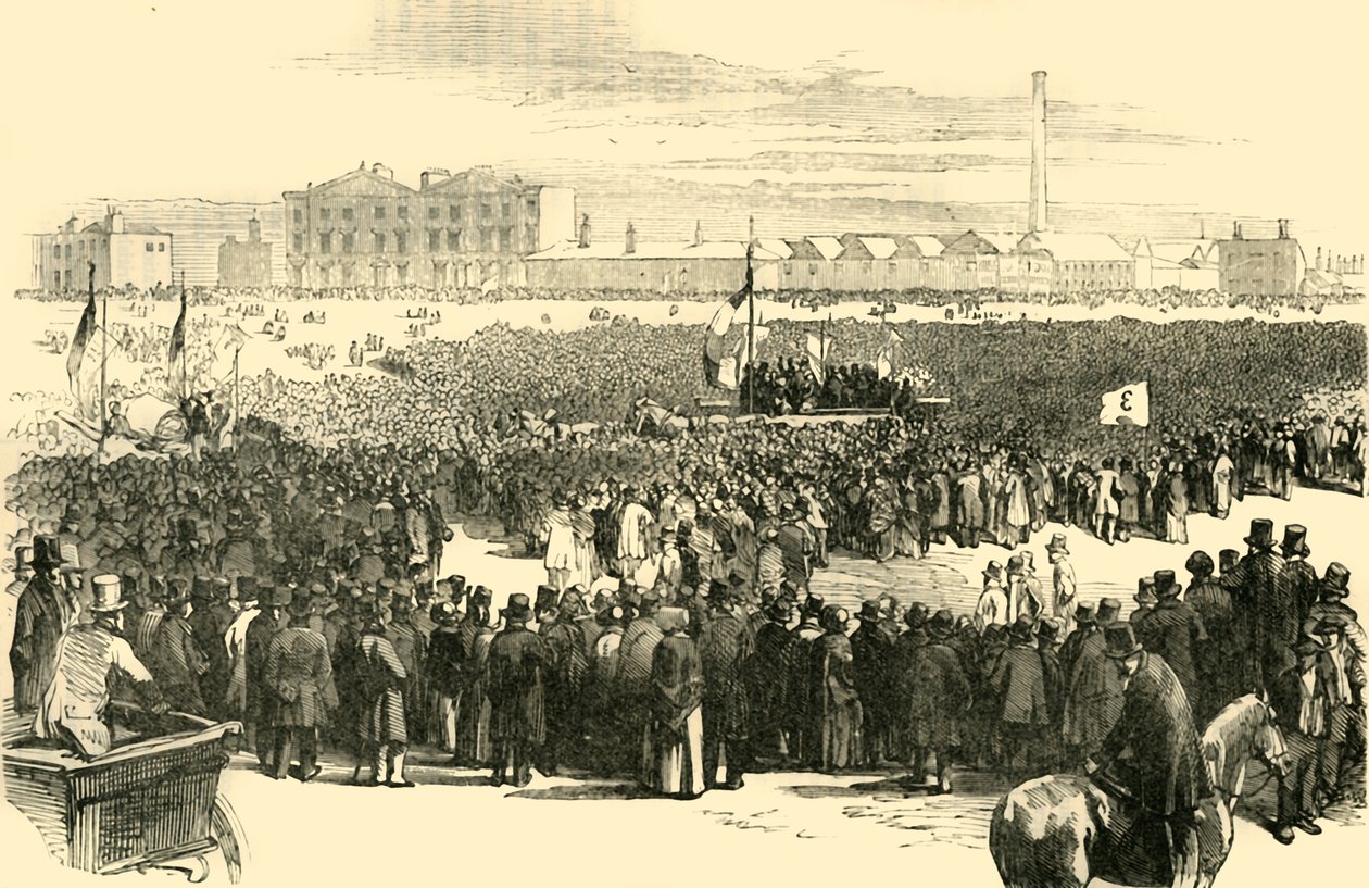 A Reunião de Cartistas sobre Kennington Common, 1848, c1878. de Unbekannt