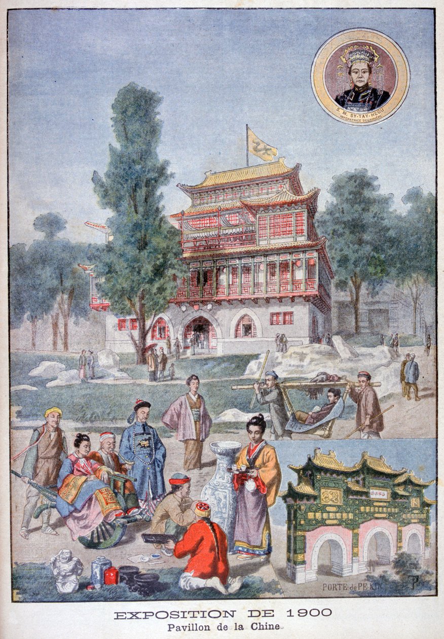 O pavilhão chinês na Exposição Universal de 1900, Paris, 1900 de Unbekannt