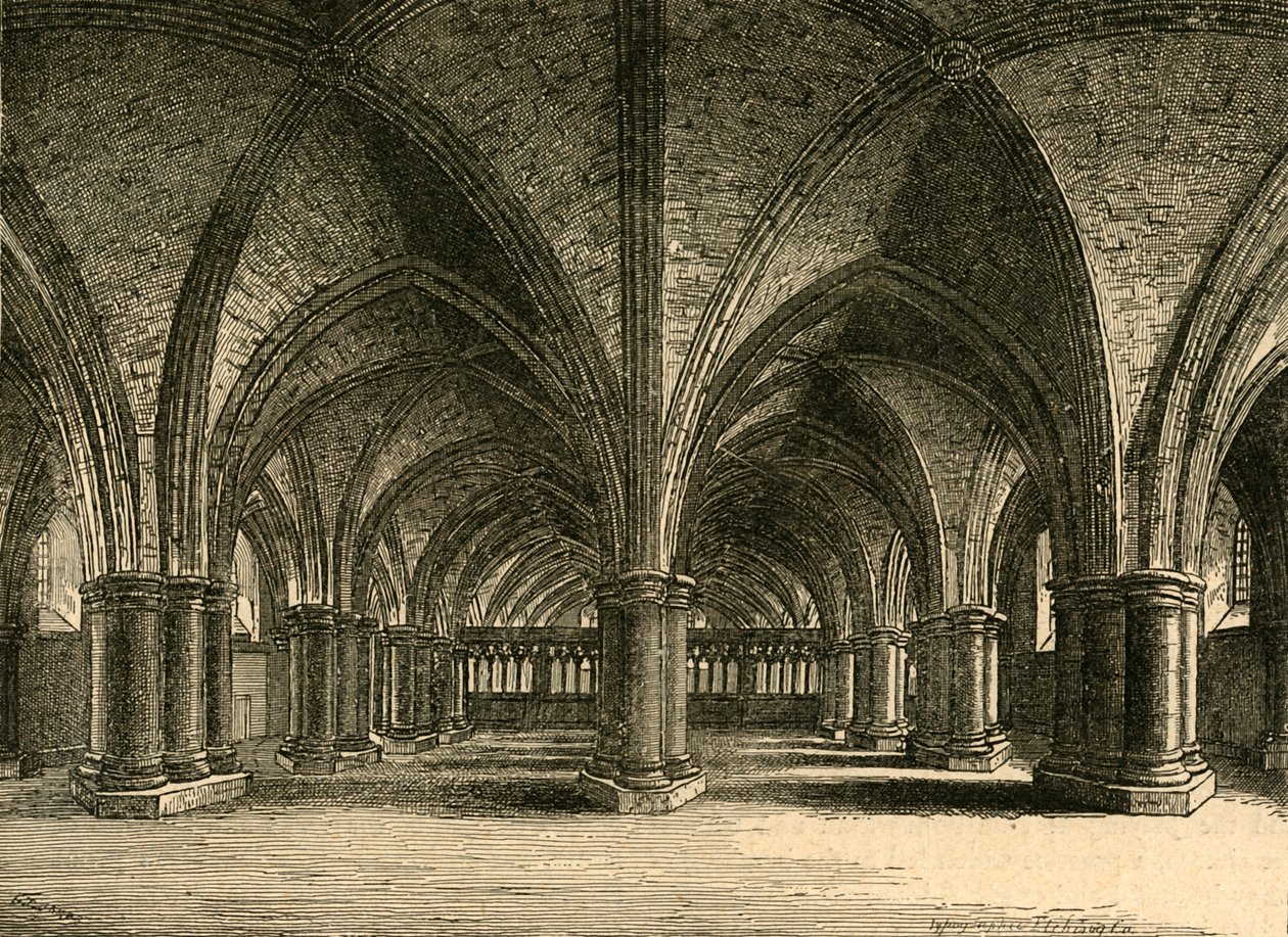 A Igreja de St. Faith, a Cripta do Antigo St. Pauls, de uma vista de Hollar, 1897. de Unbekannt
