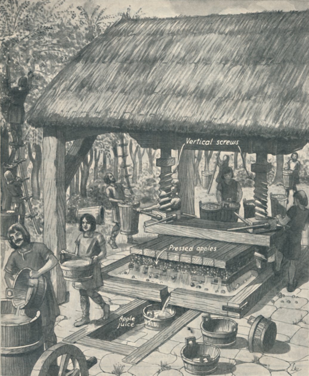 The Cider Press na Idade Média, c1934 de Unbekannt