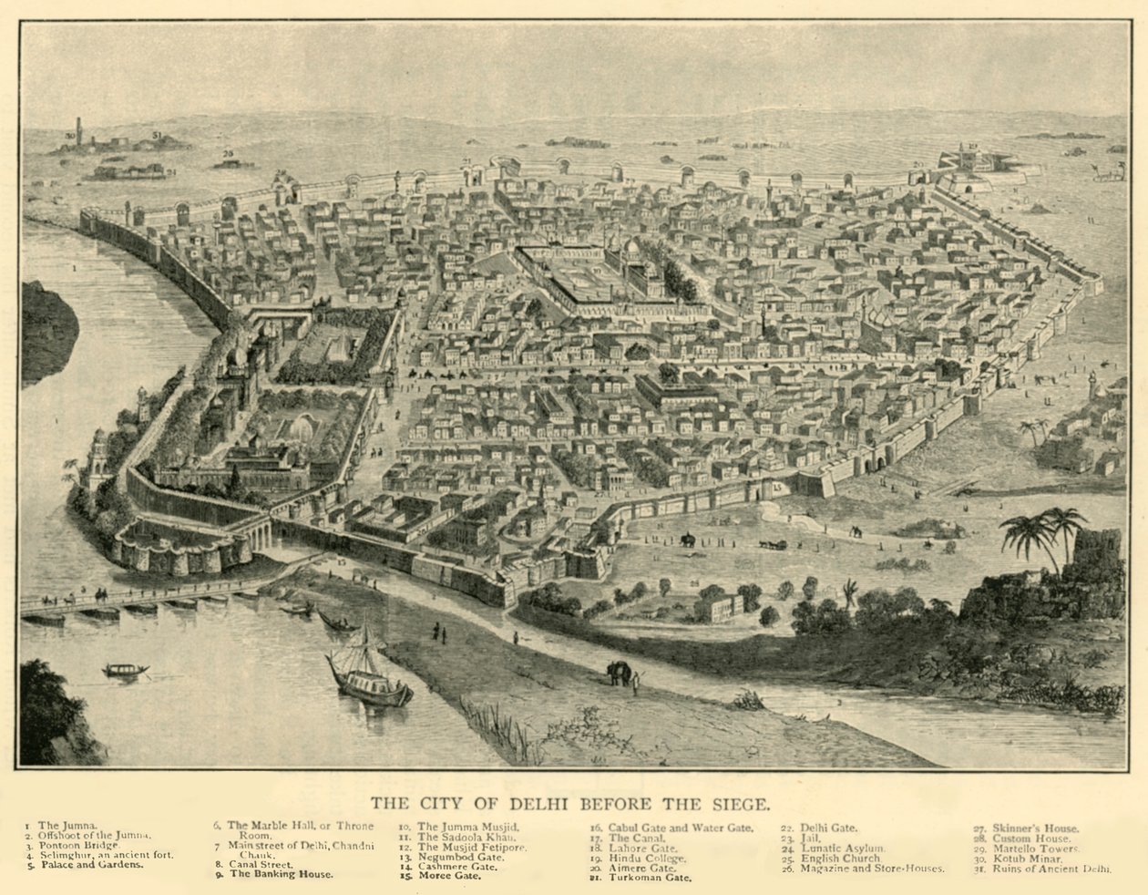 A cidade de Delhi antes do cerco, 1901. de Unbekannt