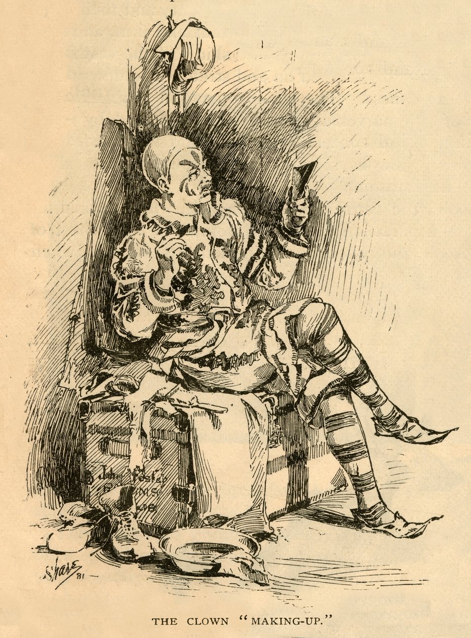 A maquiagem de palhaço, 1882. de Unbekannt