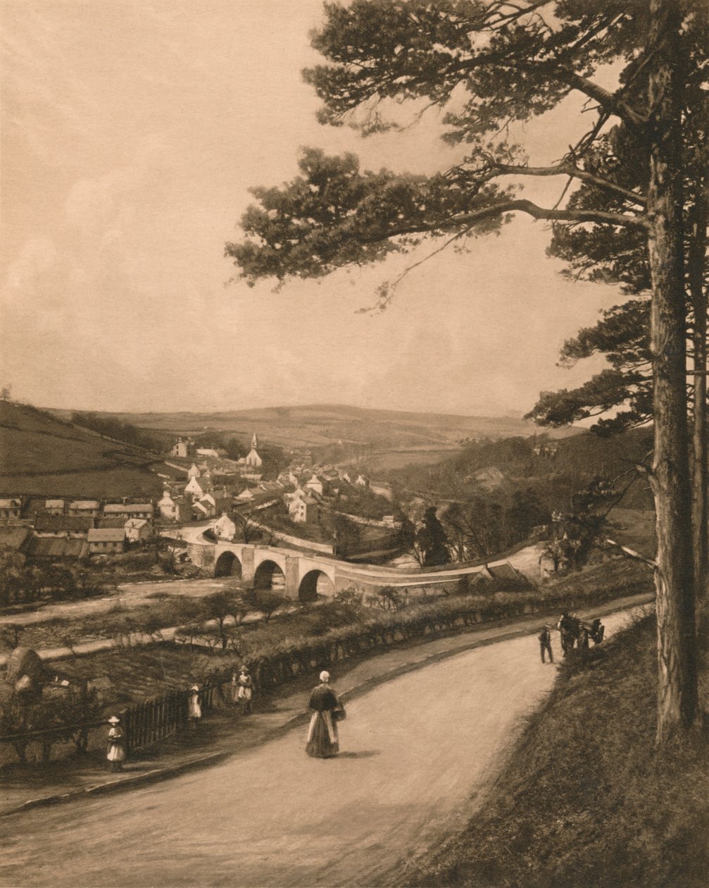O Clyde em Kirkfieldbank, dos Braes perto de Lanark, 1902 de Unbekannt