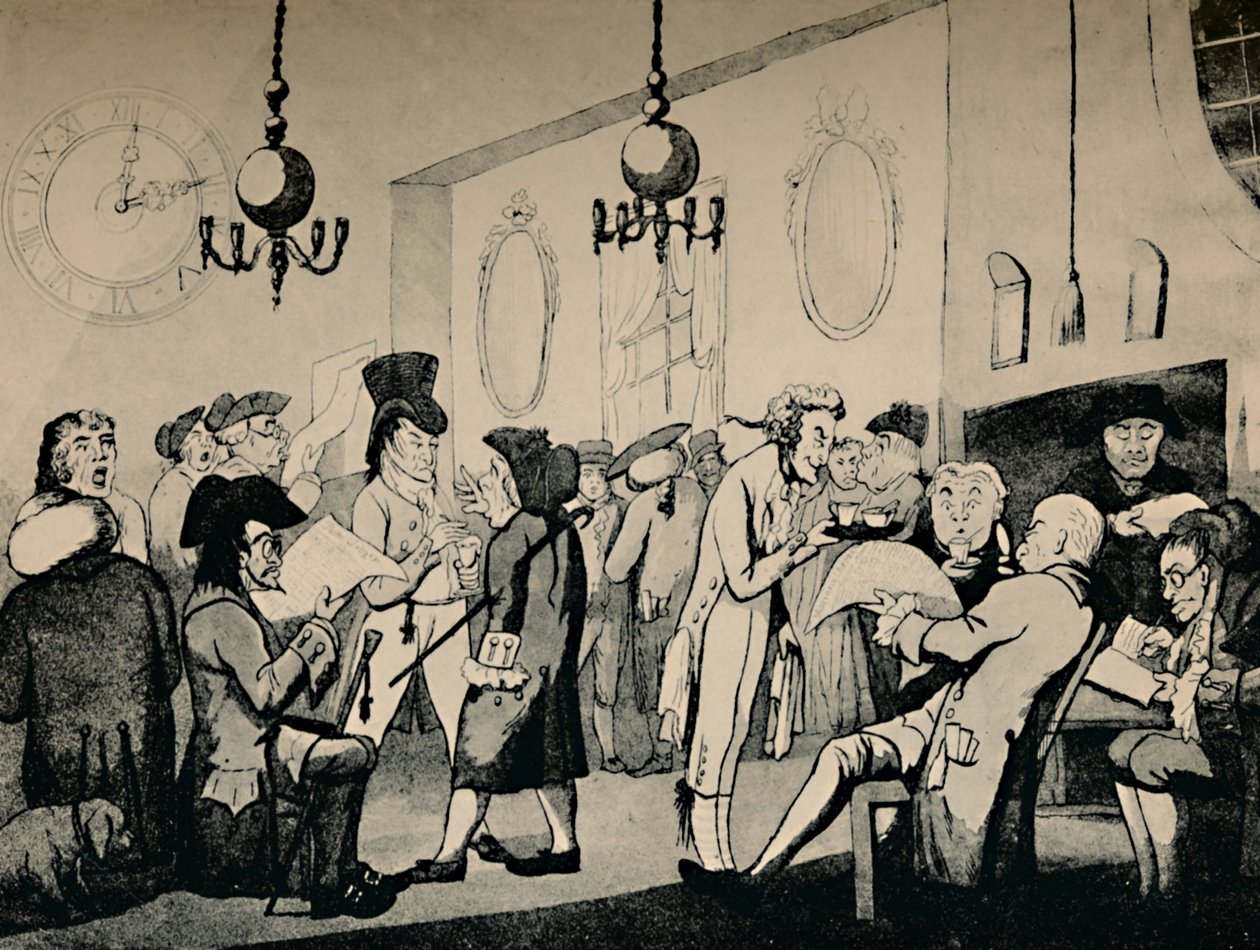 A sala de café em Lloyds, 1798, 1928 de Unbekannt