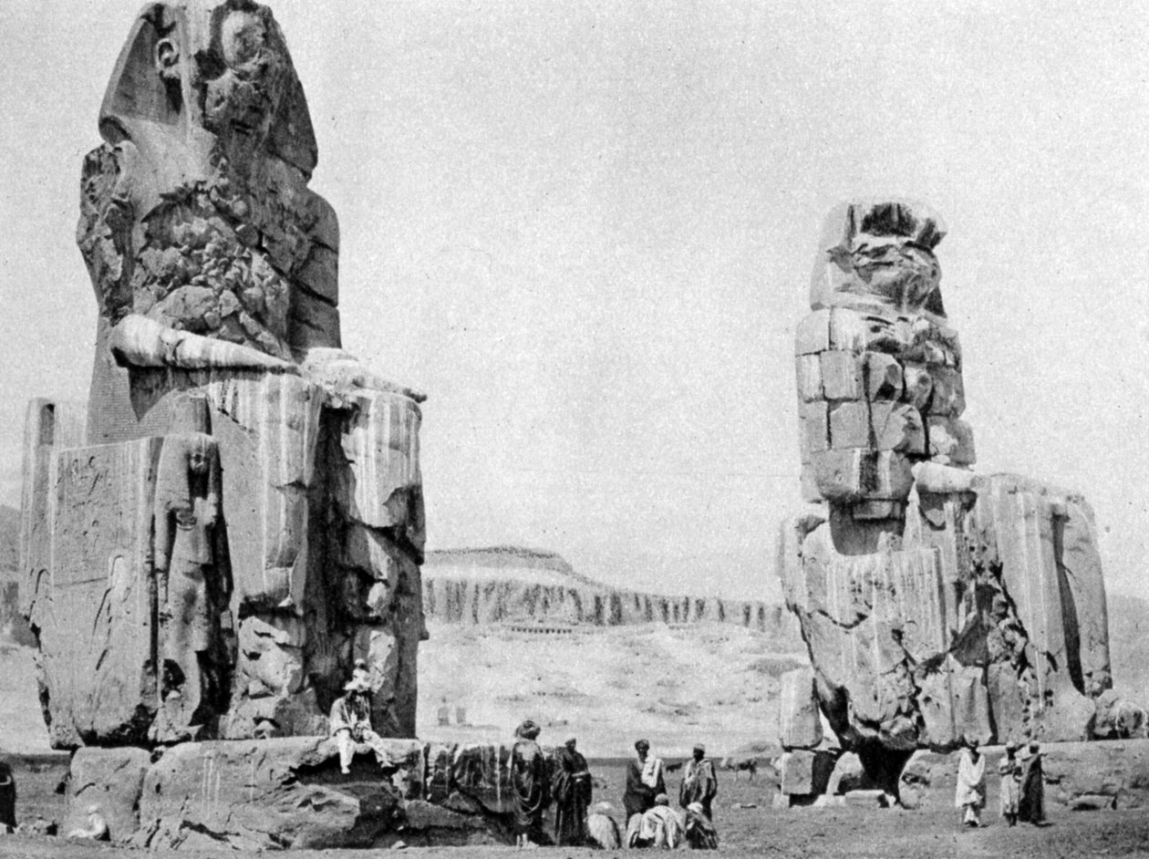 Os Colossos de Memnon, Luxor Thebes, Egito, c1922 de Unbekannt