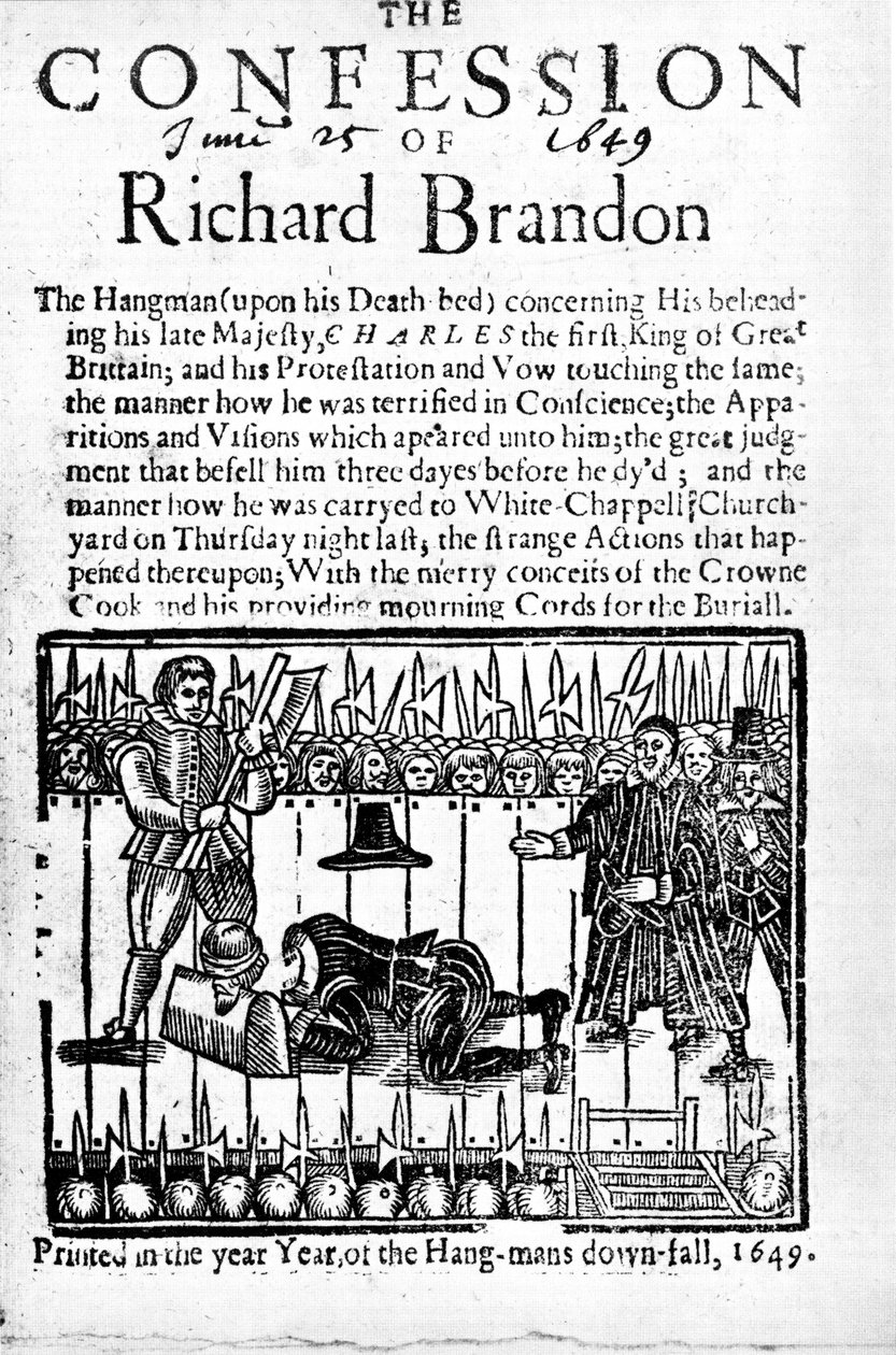 A Confissão de Richard Brandon, 1649 de Unbekannt