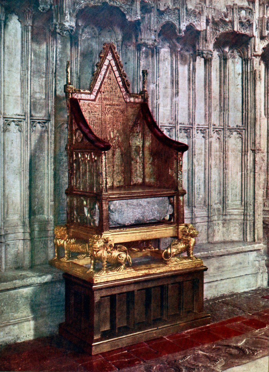 A Cadeira da Coroação, com a Pedra do Bolo, Abadia de Westminster, Londres, 1937 de Unbekannt