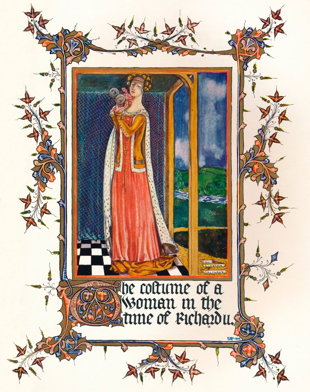 O traje de uma mulher na época de Richard II, século c14th, 1904 de Unbekannt