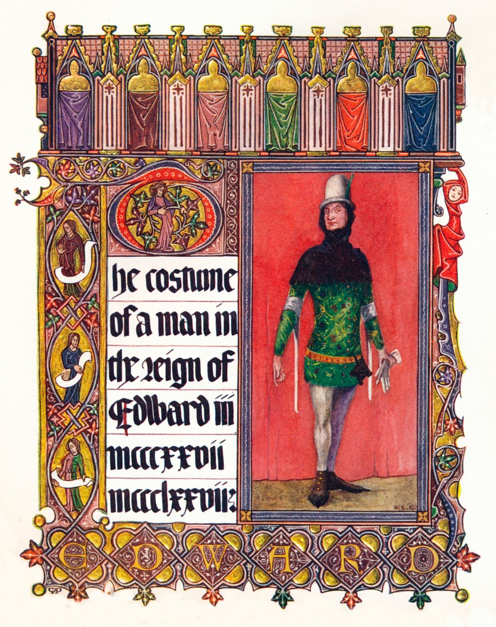 O traje de um homem no reinado de Eduardo III, c1353 de Unbekannt