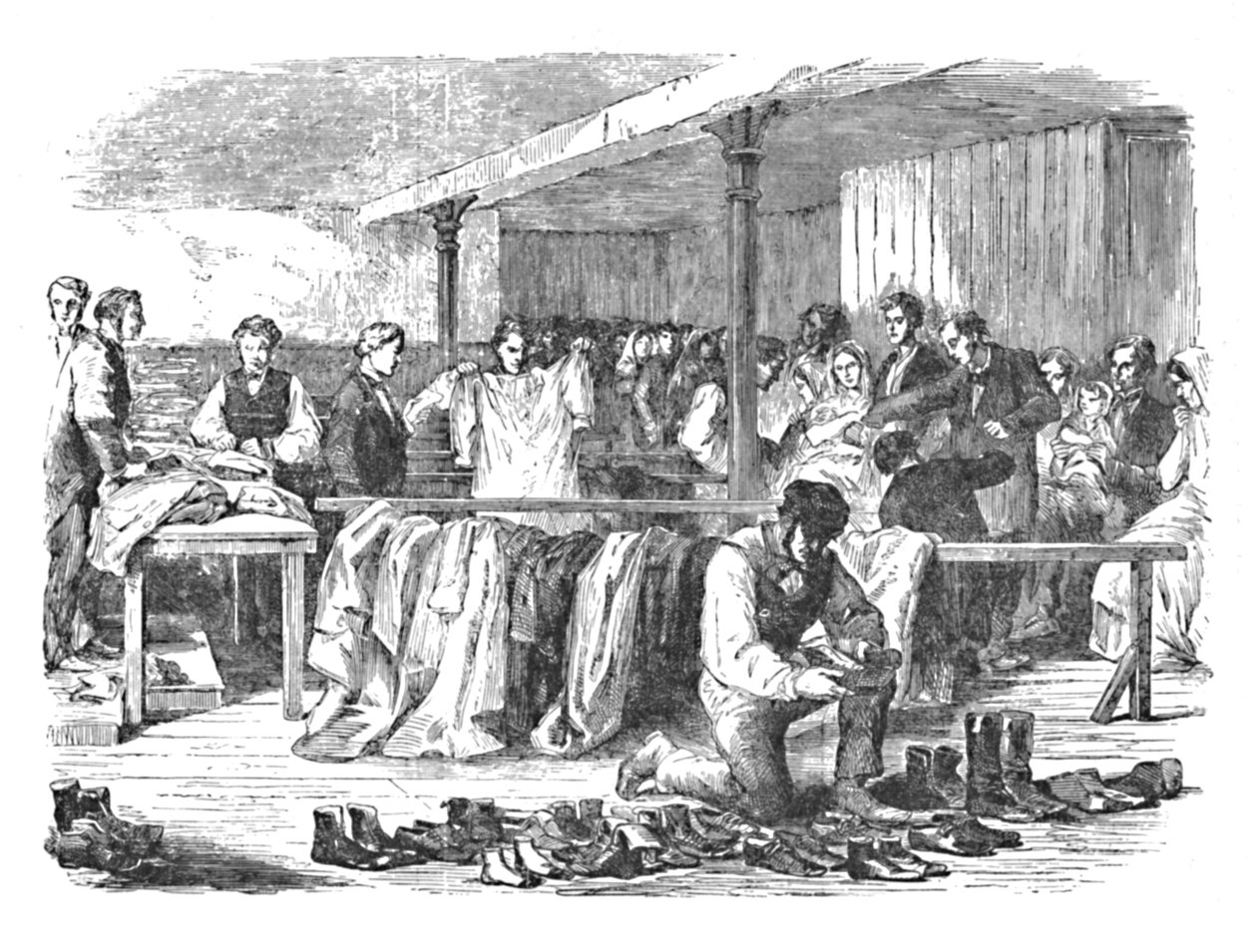 A Fome do Algodão: Distribuição de Roupas às Operadoras, Manchester, 1904 de Unbekannt