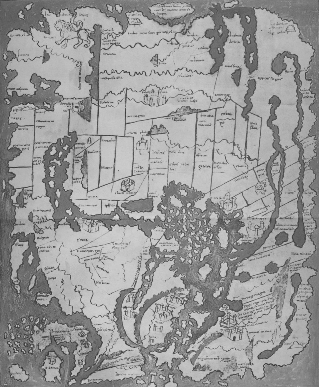 O Mapa Cottoniana ou Anglo-Saxão MS Tib. BV, c995, 1903 de Unbekannt