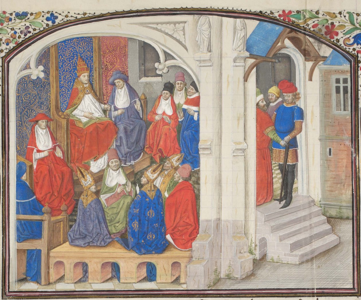 O Conselho de Clermont em 1095. Miniatura da História de William of Tyre, 1460 de Unbekannt