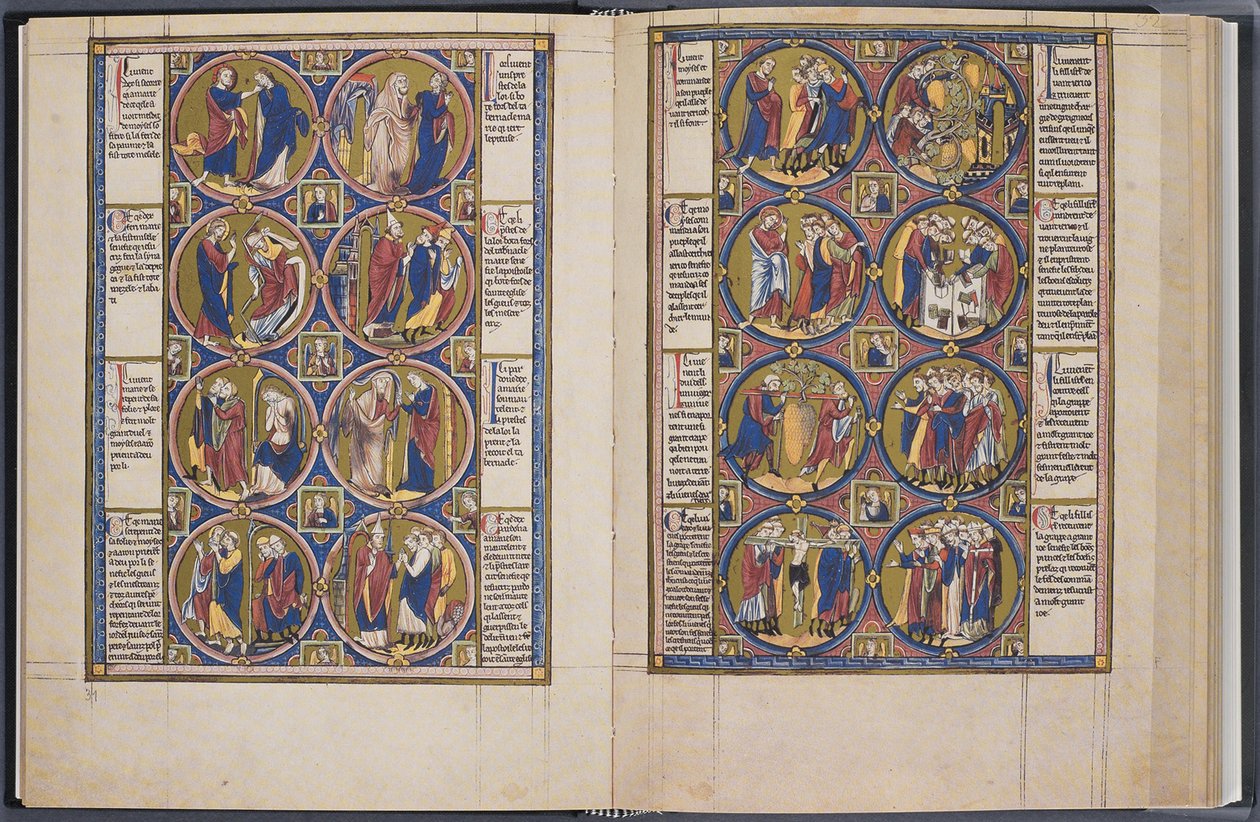 A criação. Bíblia moralizada Codex Vindobonensis 2554, ca 1250 de Unbekannt