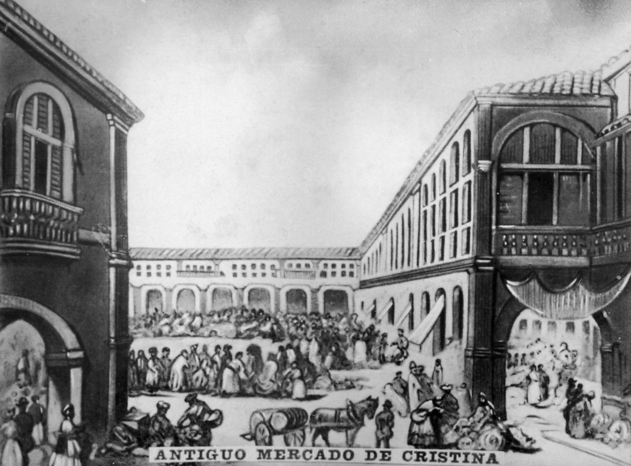 O antigo mercado de Cristina, século XIX, década de 1920 de Unbekannt