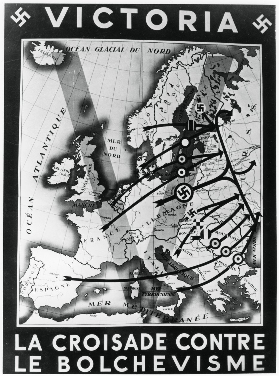 A cruzada contra o bolchevismo, cartaz de propaganda francesa de Vichy, 1941 de Unbekannt