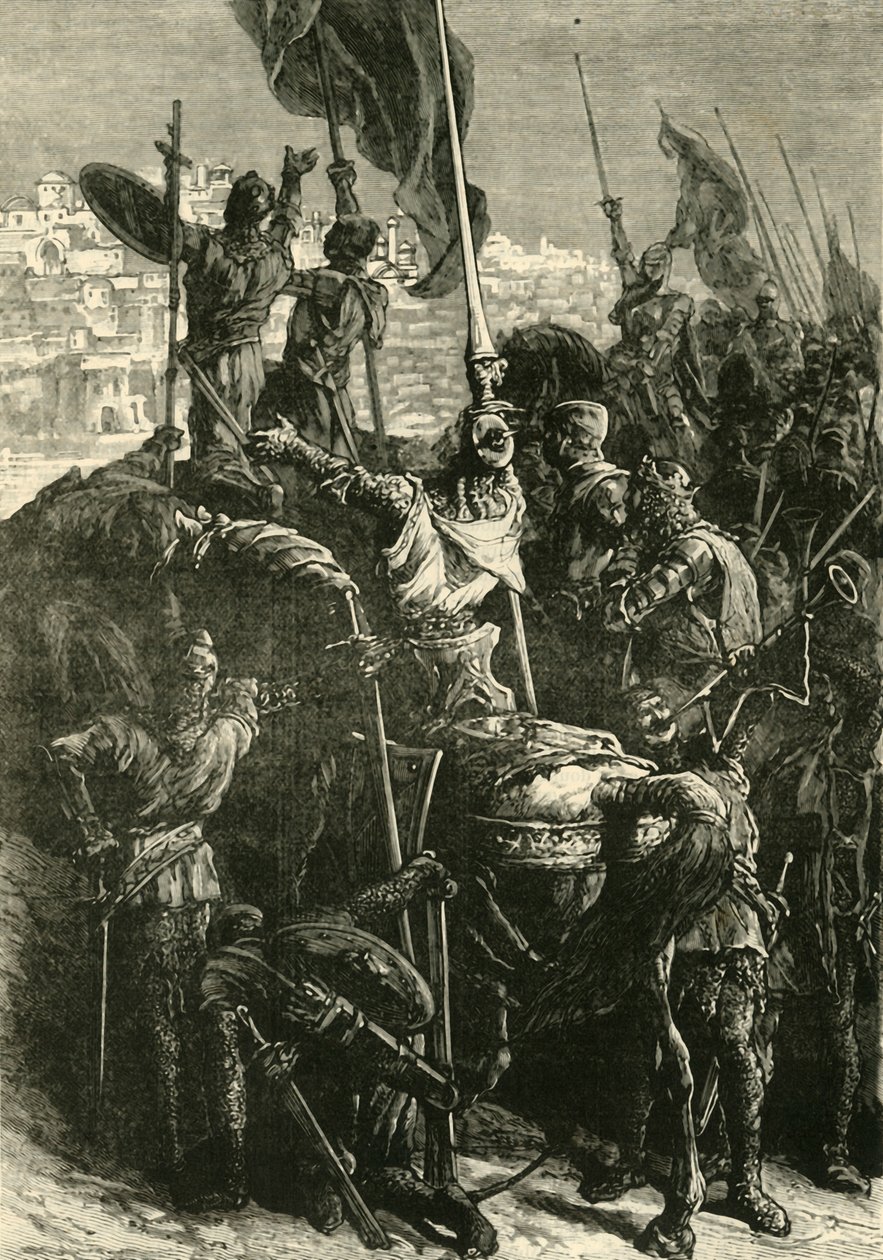 Os cruzados antes de Jerusalém, 1099, 1890. de Unbekannt