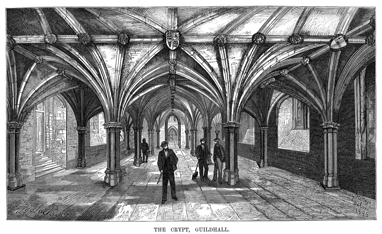 A Cripta, Guildhall, Cidade de Londres, 1886 de Unbekannt