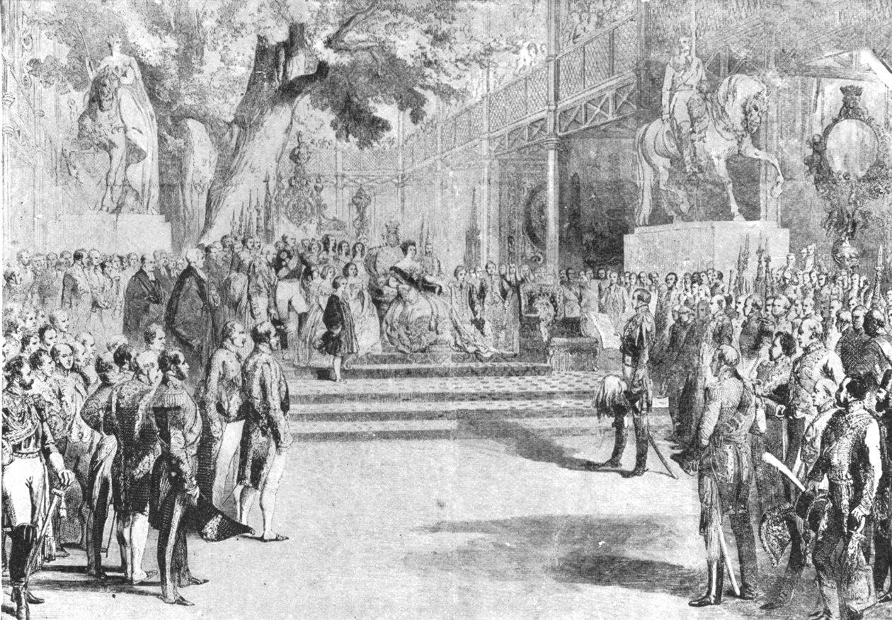 O Palácio de Cristal, Hyde Park, 1851: Inaugurado pela Rainha Vitória, em 1º de maio de 1901. de Unbekannt