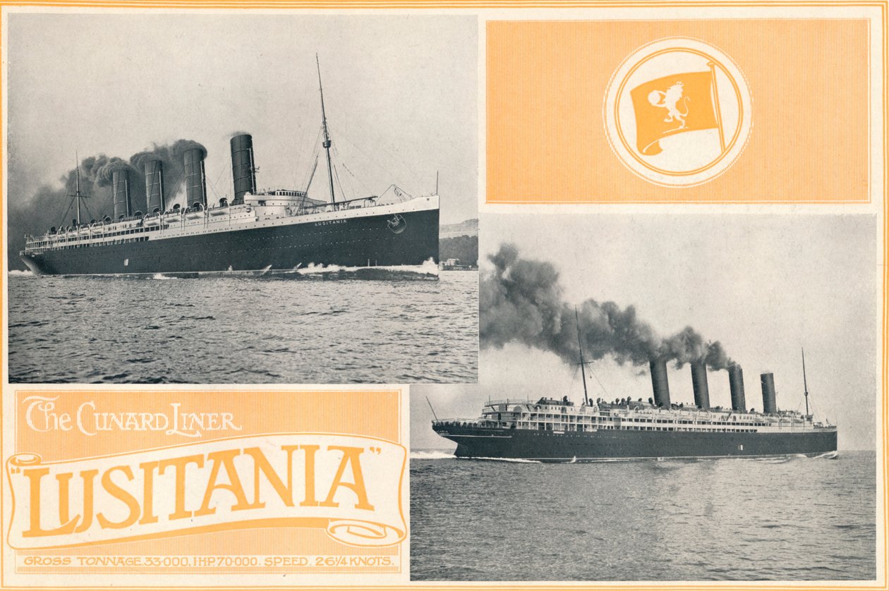 O Cunard Liner Lusitania., C1910. de Unbekannt