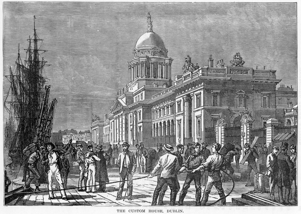 The Custom House, Dublin, século XIX de Unbekannt