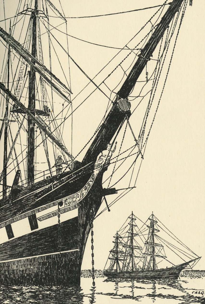 The Cutty Sark 1869, no porto de Falmouth, 1938 de Unbekannt