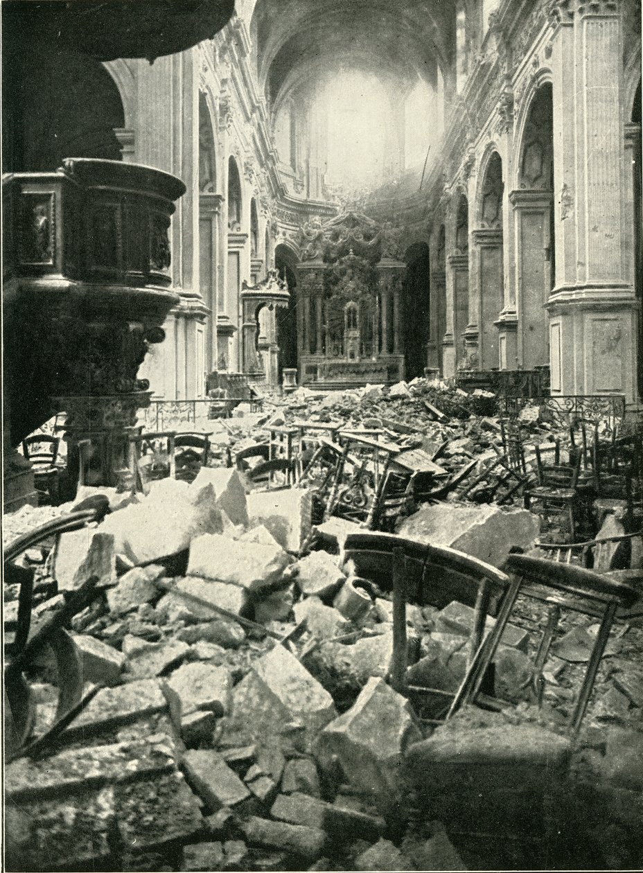Os danos causados à Catedral de Cambrai, 1919. de Unbekannt