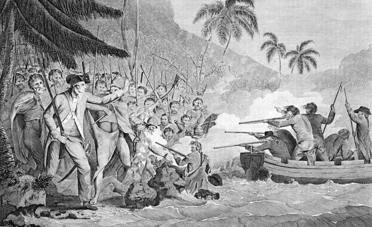 A morte do capitão James Cook em 14 de fevereiro de 1779, 1784 de Unbekannt