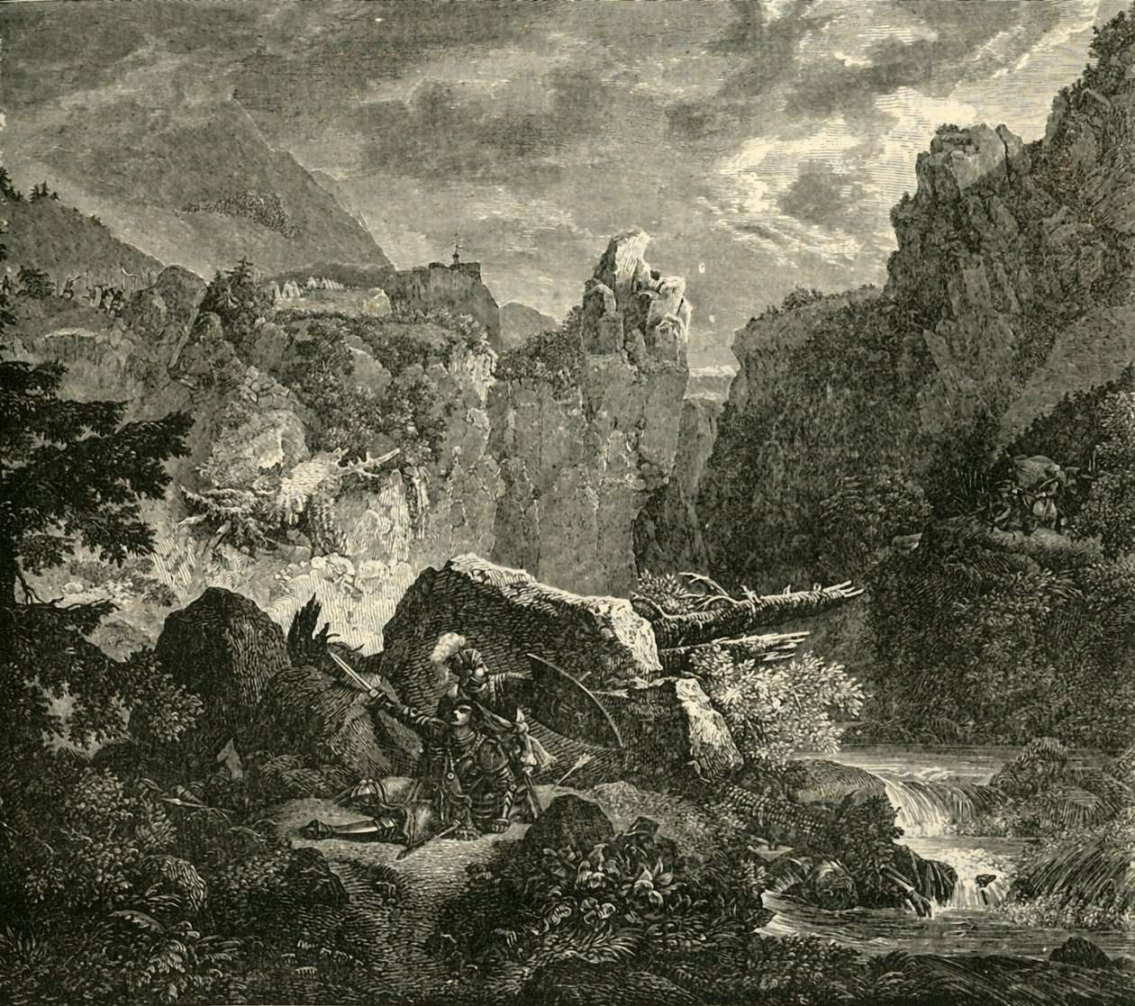 A morte de Roland em Roncesvalles, 778AD, 1890. de Unbekannt