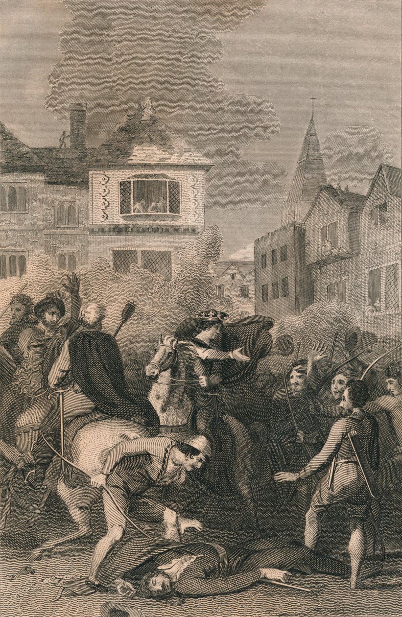 A morte de Wat Tyler, 1381, século XIX de Unbekannt