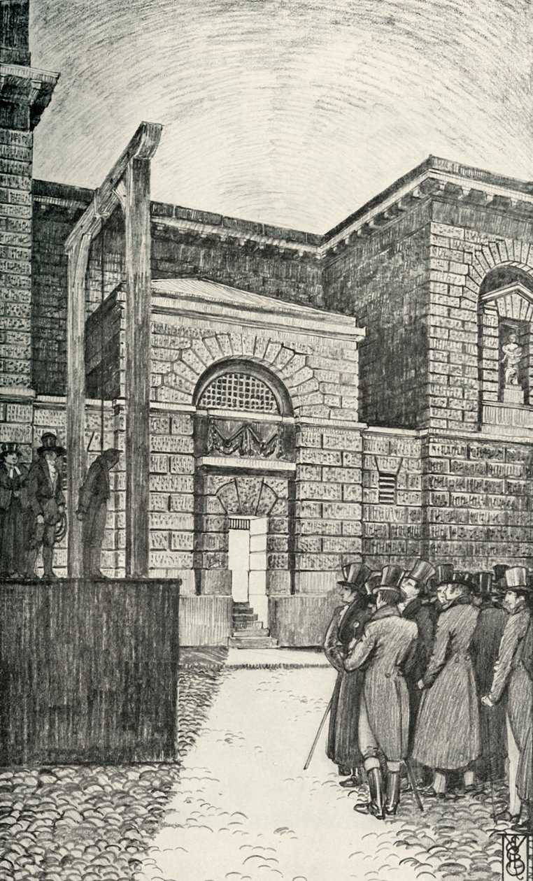A porta dos devedores, prisão de Newgate, Londres, em 1821, 1938 de Unbekannt
