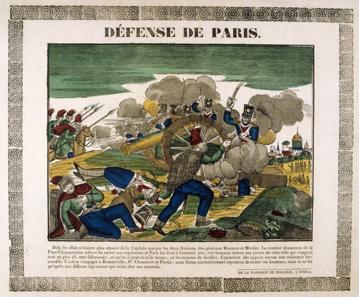 A defesa de Paris, 1814, século XIX de Unbekannt