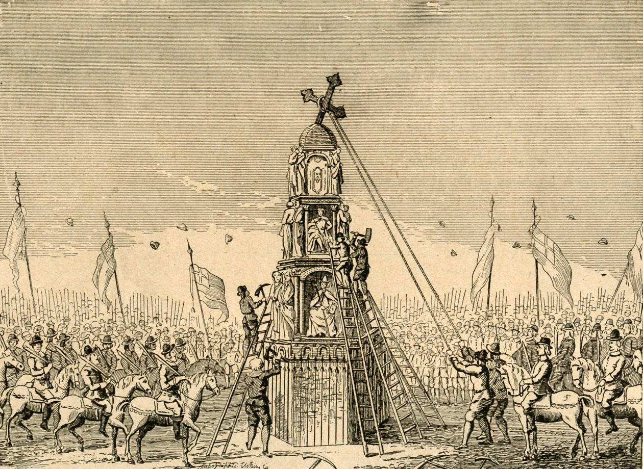 A Demolição de Cheapside Cross, 1643, 1897. de Unbekannt